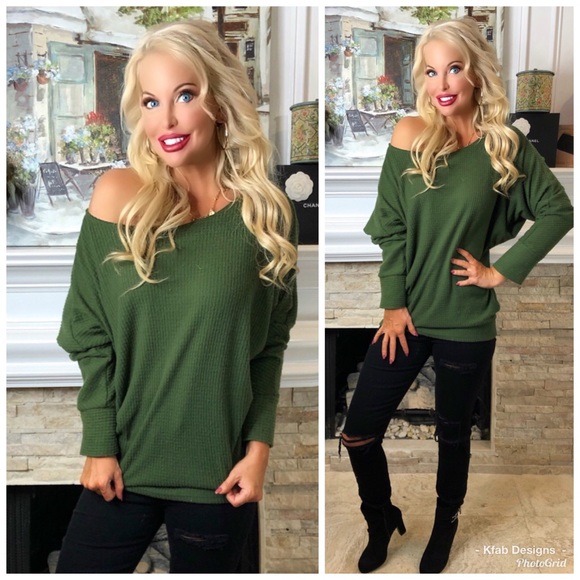 Tops - ❤️LAST 1! Dolman Sleeve Waffle Thermal Knit Top!